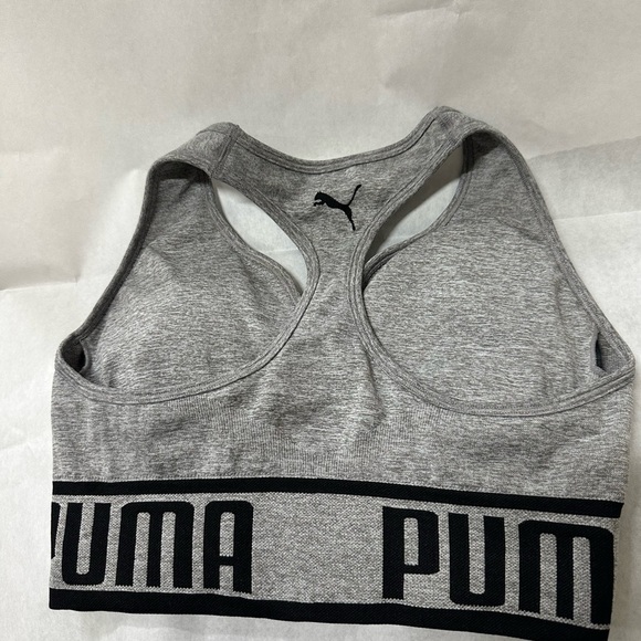Puma Gray V-Neck Sports Bra with Racerback - Picture 2 of 5